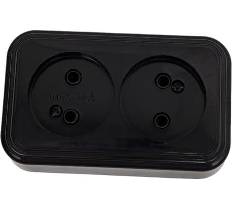 Розетка ЮПИТЕР двойная наружная Стандарт черная JP7412-06