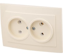 Розетка ЮПИТЕР двойная скрытая Стандарт бежевая JP7425-04