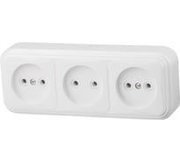 Розетка ЮПИТЕР тройная наружная Стандарт белая JP7410-09