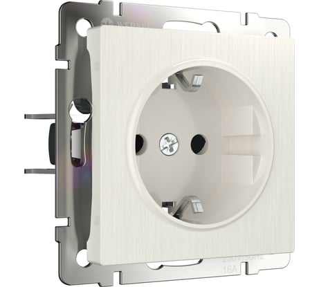 Розетка WERKEL W1171113 с заземлением и шторками перламутровый рифленый a051188