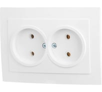 Розетка ЮПИТЕР двойная скрытая Стандарт белая JP7420-04