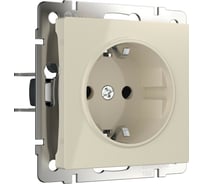 Розетка WERKEL W1171103 с заземлением и шторками, слоновая кость a051480