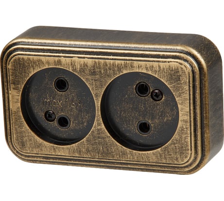 Розетка ЮПИТЕР двойная наружная Стандарт бронзовая JP7413-06