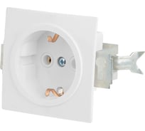 Розетка ЮПИТЕР скрытая с заземлением Стандарт механизм белая JP7422-01