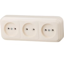 Розетка ЮПИТЕР тройная наружная Стандарт бежевая JP7430-09
