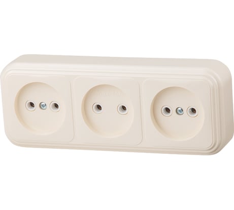 Розетка ЮПИТЕР тройная наружная Стандарт бежевая JP7430-09