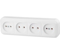 Розетка ЮПИТЕР четверная наружная Стандарт белая JP7410-11