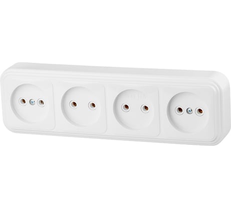 Розетка ЮПИТЕР четверная наружная Стандарт белая JP7410-11