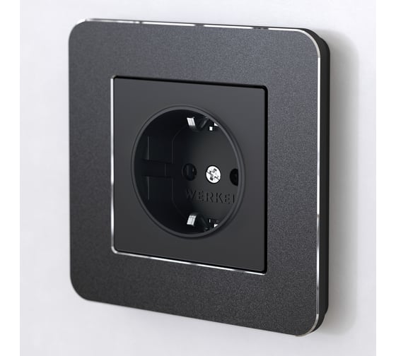 Рамка на 1 пост WERKEL W0012608 Platinum черный алюминий a059211