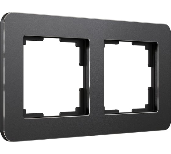 Рамка на 2 поста WERKEL W0022608 Platinum черный алюминий a059213 1