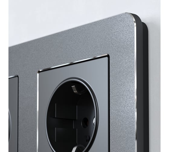 Рамка на 2 поста WERKEL W0022608 Platinum черный алюминий a059213
