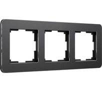 Рамка на 3 поста WERKEL W0032608 Platinum черный алюминий a059216