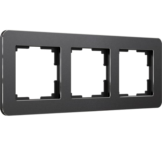 Рамка на 3 поста WERKEL W0032608 Platinum черный алюминий a059216