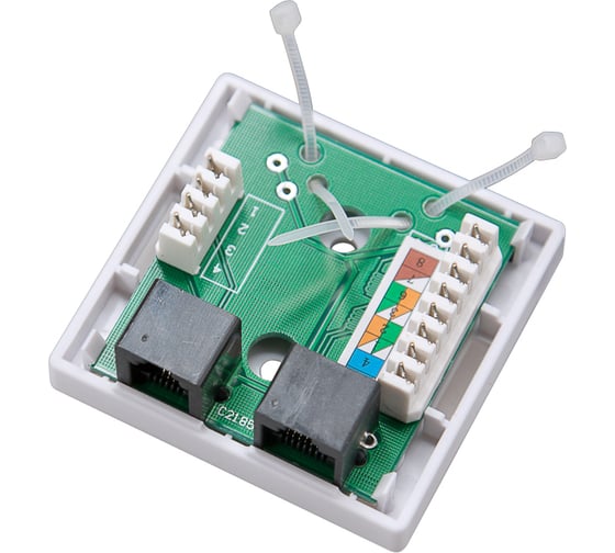 Комбинированная внешняя розетка REXANT RJ-45(8P-8C) + RJ-11(6P-4C), UTP 03-0120