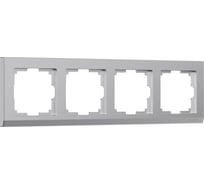 Рамка на 4 поста WERKEL W0041806 Stark серебряный a050912