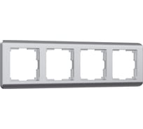 Рамка на 4 поста WERKEL W0042106 Stream серебряный a051275