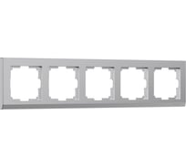 Рамка на 5 постов WERKEL W0051806 Stark серебряный a050907