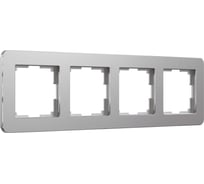 Рамка на 4 поста WERKEL W0042606 Platinum алюминий a059218