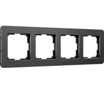 Рамка на 4 поста WERKEL W0042608 Platinum черный алюминий a059219