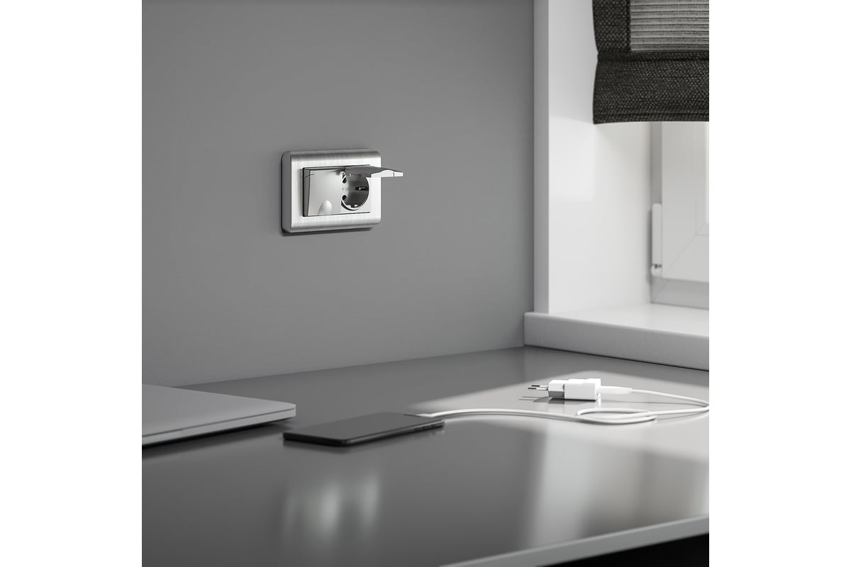 Рамка для двойной розетки WERKEL W0082106 Stream серебряный a051282 ...