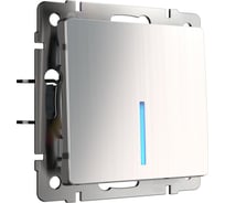 Одноклавишный выключатель WERKEL W1110102 с подсветкой глянцевый никель a051080