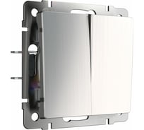 Двухклавишный проходной выключатель WERKEL W1122002 глянцевый никель a051085