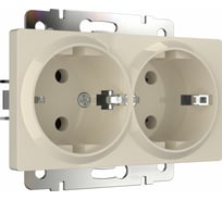 Двойная розетка WERKEL W1172003 с заземлением, слоновая кость a051465
