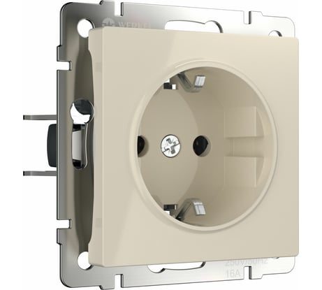 Розетка WERKEL W1171303 с заземлением, безвинтовой зажим (слоновая кость) a051478
