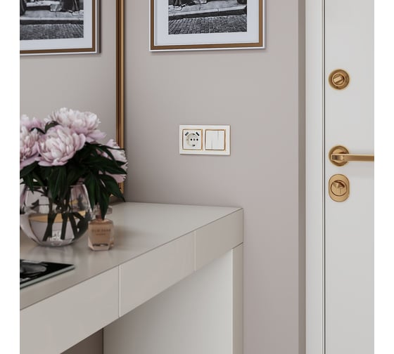 Розетка с заземлением, шторками и USBх2 WERKEL W1171503/ (слоновая кость) a051486