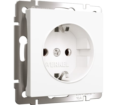 Розетка WERKEL W1171061 с заземлением белый матовый a059265
