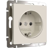 Розетка WERKEL W1171162 с заземлением и шторками айвори матовый a059275
