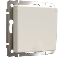 Розетка WERKEL W1171262 с заземлением и шторками c крышкой IP44 айвори матовый a059276