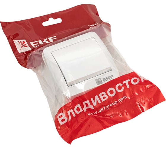 Кнопочный выключатель EKF Владивосток 10А IP54 белый EQR16-026-30-54