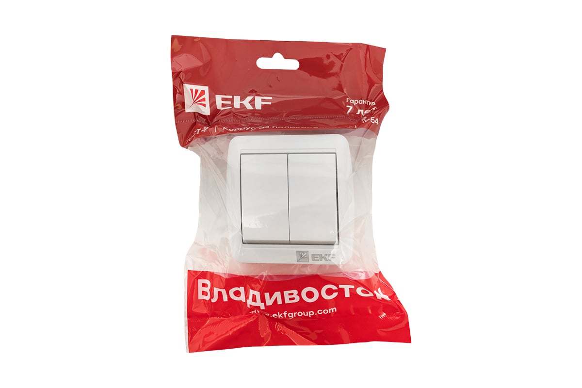 2-клавишный выключатель EKF Владивосток 10А IP54 белый EQR16-023-30-54 ...