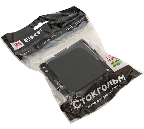 Механизм 1-клавишного выключателя EKF Стокгольм 10А в/к черный EZV10-021-20