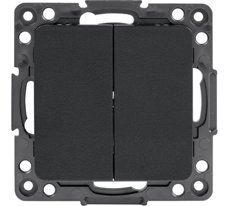 Механизм проходного 2-клавишного выключателя EKF Стокгольм 10А в/к черный EZV10-027-20