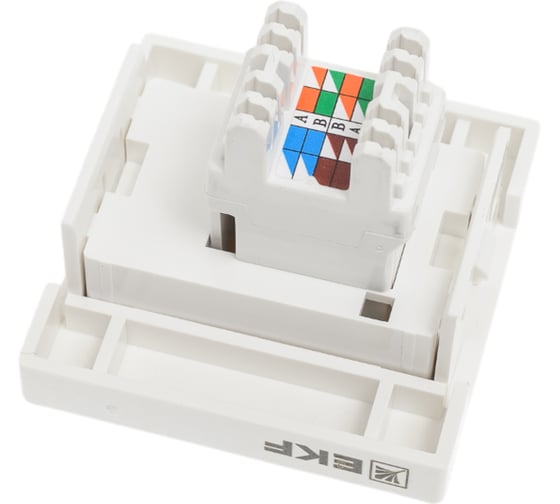 Розетка EKF RJ45 кат. 6, 2 модуля E2MK016-135-10