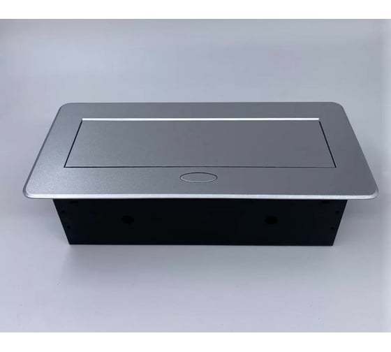 Выдвижной встраиваемый блок розеток Inrior выдвижная розетка, на 2 EURO розетки и 2 USB-A+C, серый, TORO-33-80