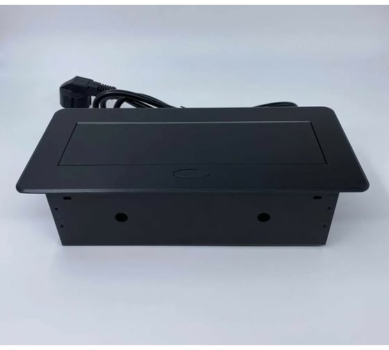 Выдвижной встраиваемый блок розеток Inrior выдвижная розетка, на 2 EURO розетки и 2 USB-A+C, черный, TORO-33-20