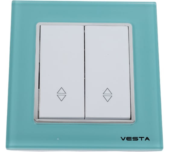 Реверсивный двухклавишный выключатель Vesta Electric Exclusive Blue FVK050106SIN