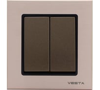 Двухклавишный выключатель Vesta Electric Exclusive Champagne Metallic FVK050204BSH 23300067