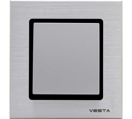 Выключатель Эксклюзивный Серебристый Металлик одноклавишный Metronex Electric FVK050201SER