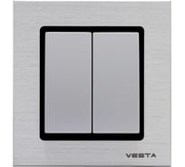 Выключатель Metronex Electric Exclusive Silver Metallic двухклавишный FVK050203SER