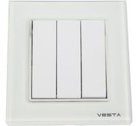 Выключатель Эксклюзивный Белый трехклавишный Metronex Electric FVK050312BEL