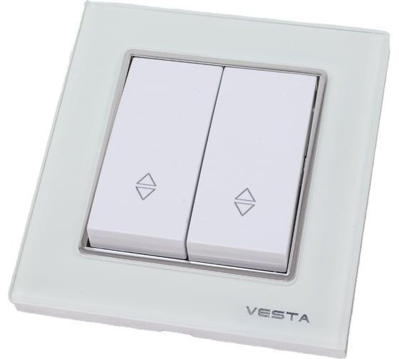 Реверсивный двухклавишный выключатель Vesta Electric Exclusive White FVK050106BEL