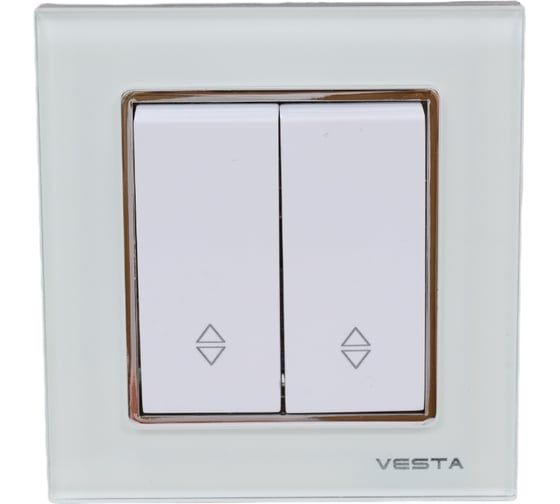 Реверсивный двухклавишный выключатель Vesta Electric Exclusive White FVK050106BEL
