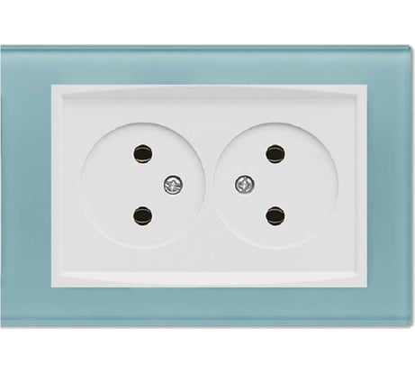 Розетка Metronex Electric Exclusive Blue двойная без заземления FRZ00040011SIN