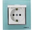 Розетка Metronex Electric Exclusive Blue одинарная с заземлением с крышкой FRZ00041016SIN 1