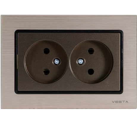 Розетка Metronex Electric Exclusive Champagne Metallic двойная без заземления FRZ00041020BSH