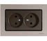 Розетка Metronex Electric Exclusive Champagne Metallic двойная без заземления FRZ00041020BSH 1